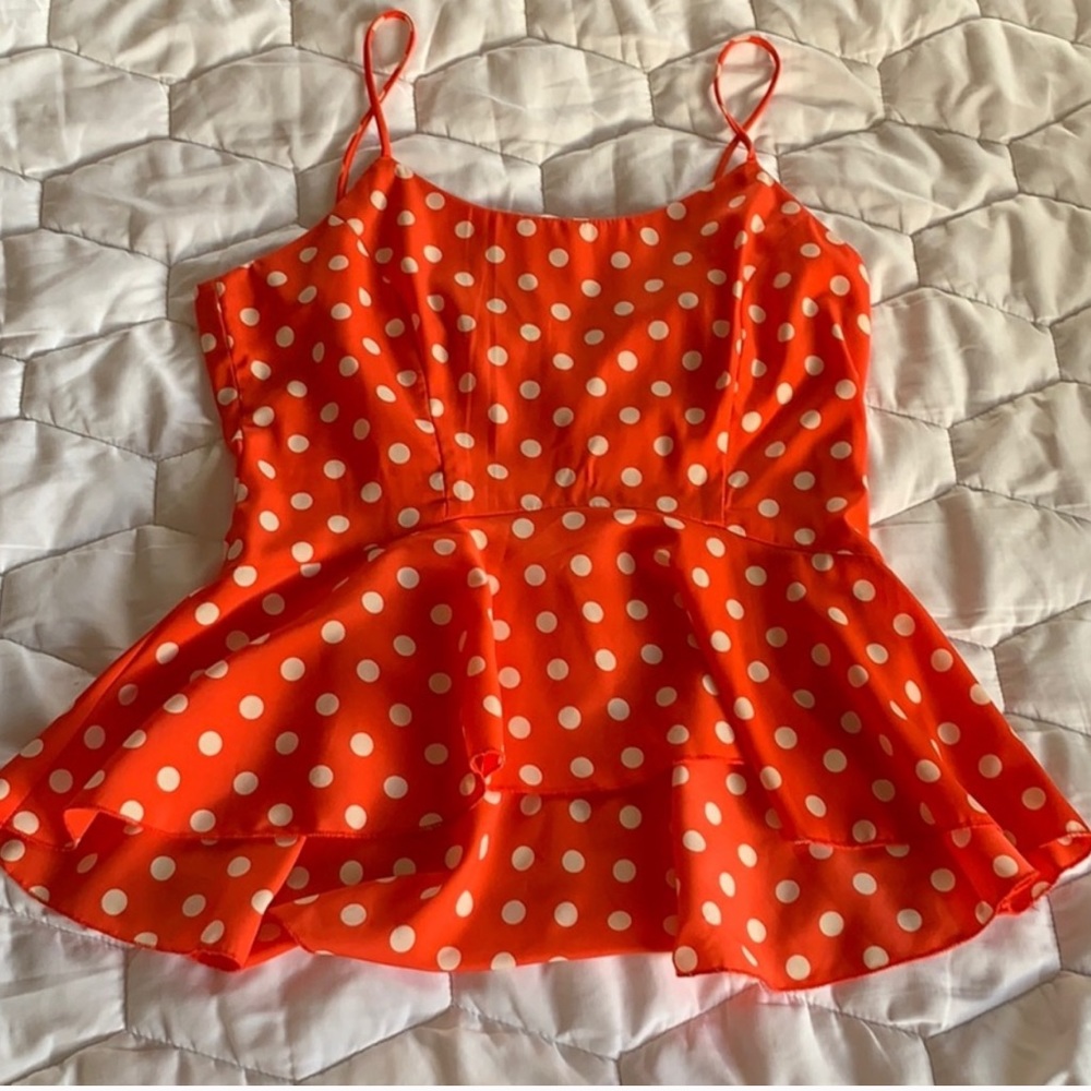 Orange polka dot top